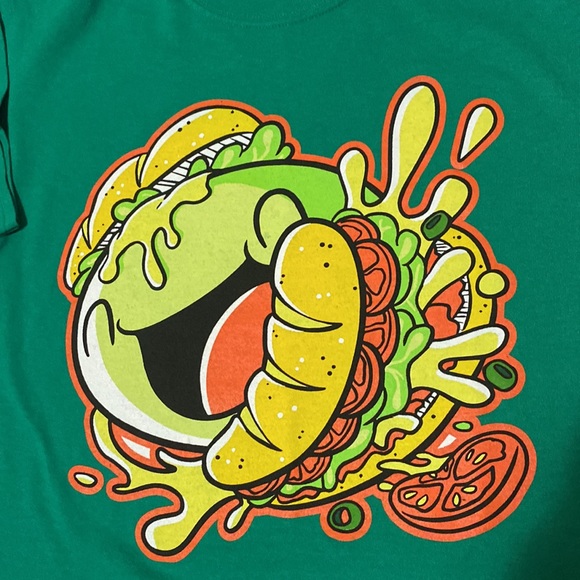 Sooubway Green Crew Neck Short Sleeve Shirt Size S - Picture 3 of 5